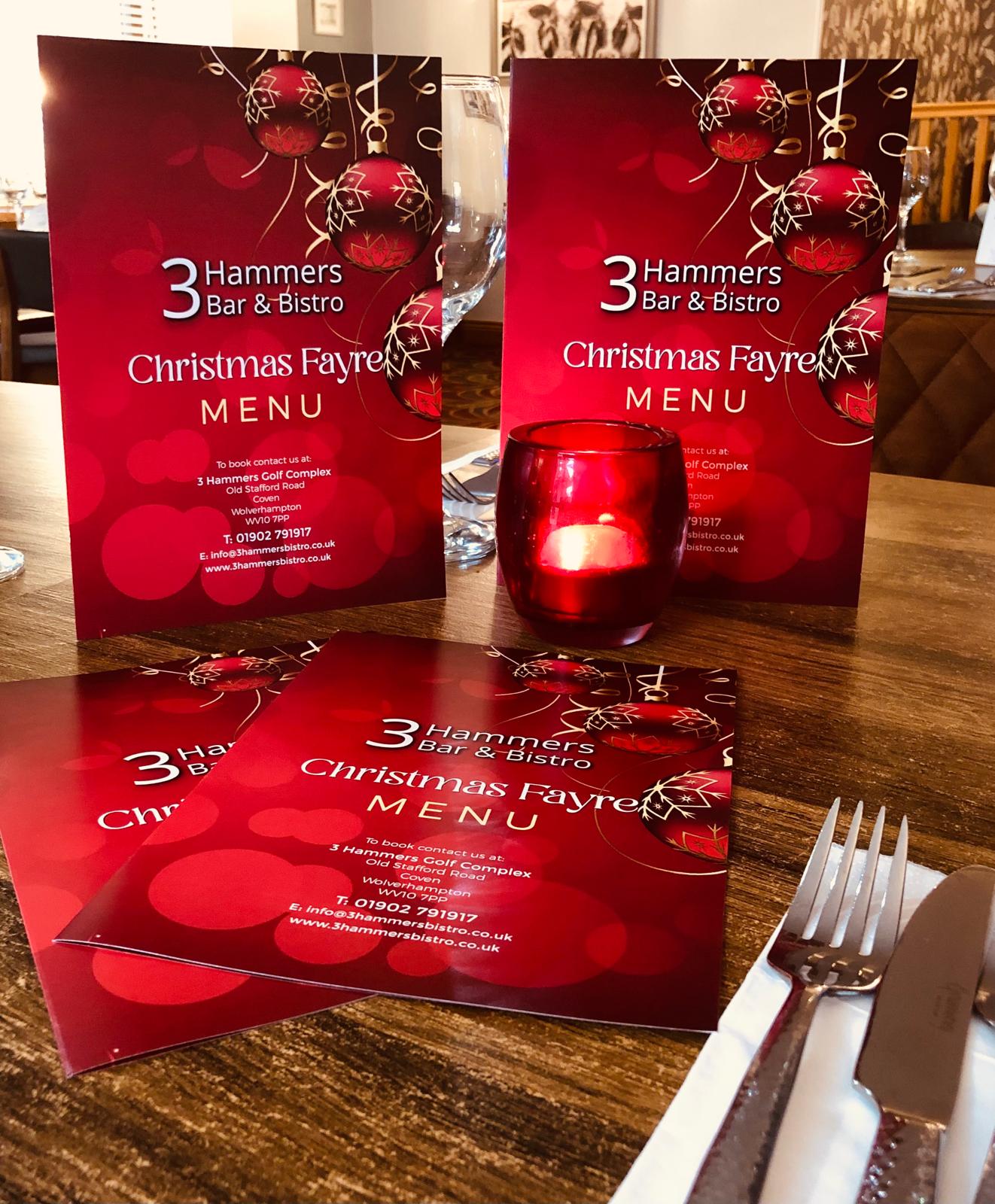 Christmas fayre menu